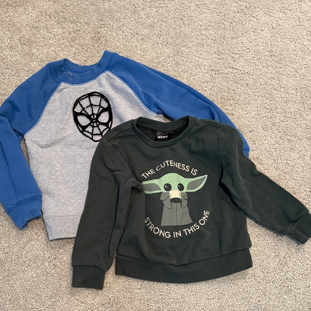 Marvel Kids Sweatshirts - Hannah Anderson and Starwars Yoda bundle